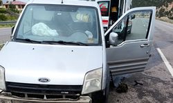 Koyulhisar'da bariyerlere çarpan hafif ticari araçtaki 1 kişi yaralandı