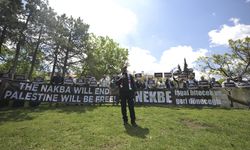 Nekbe'nin 77. yılı İngiltere'nin Ankara Büyükelçiliği önünde protesto edildi