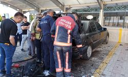 Kahramankazan'da park halindeki otomobil yandı