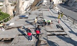 Kapadokya Alan Başkanlığı "Üç Güzeller"deki yürüyüş yolunu yeniliyor