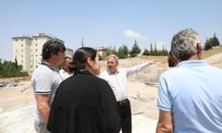 Başkan Palancıoğlu, ilkokul inşaatında incelemelerde bulundu