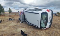 Orta'da şarampole devrilen otomobilin sürücüsü yaralandı