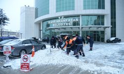 Kahramankazan ilçesinde karla mücadele çalışmaları sürdü