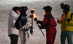 Yeni yıl nedeniyle Erciyes'te meşaleli etkinlik düzenlendi