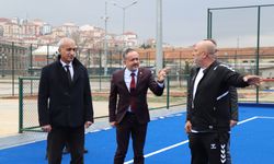 Gölbaşı'nda hokey sahası yapım çalışmaları sürüyor