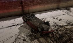 Kayseri'de kanala düşen otomobilin sürücüsü yaralandı