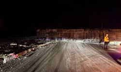 Konya'da devrilen tırın sürücü yaralandı