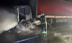 Konya'da seyir halindeki tırda çıkan yangın söndürüldü