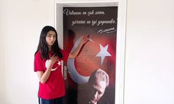 Ulaş'ta bir köy okulunun sınıf kapıları Atatürk ve Aşık Veysel resimleriyle kaplandı