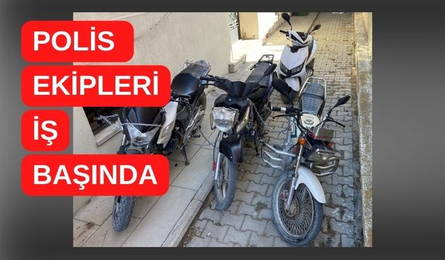 Çalıntı motosikletler ele geçirildi