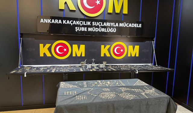 Ankara'da tarihi eser niteliği taşıyan 1624 sikke ve 126 obje ele geçirildi