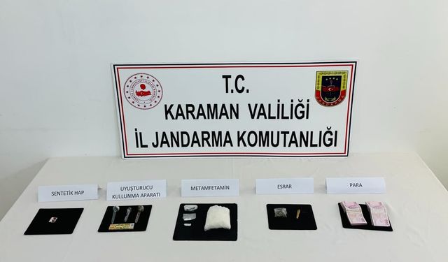 Karaman'da uyuşturucu operasyonunda 2 şüpheli yakalandı