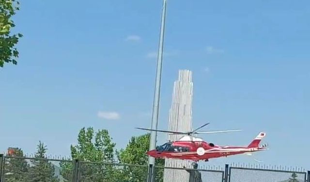 Konya'da hava ambulansı kalp krizi geçiren hasta için havalandı