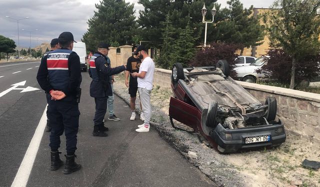 Nevşehir'de kediye çarpmamak için manevra yapan sürücü kazada yaralandı