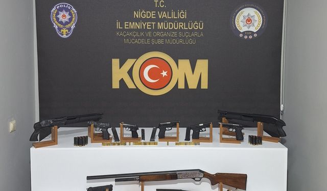 Niğde'de ruhsatsız silah operasyonunda 16 zanlı yakalandı