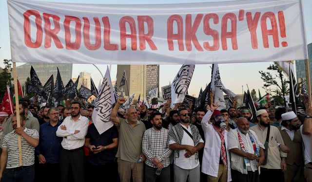 Başkentte, İsrail'in Gazze'ye yönelik saldırıları protesto edildi