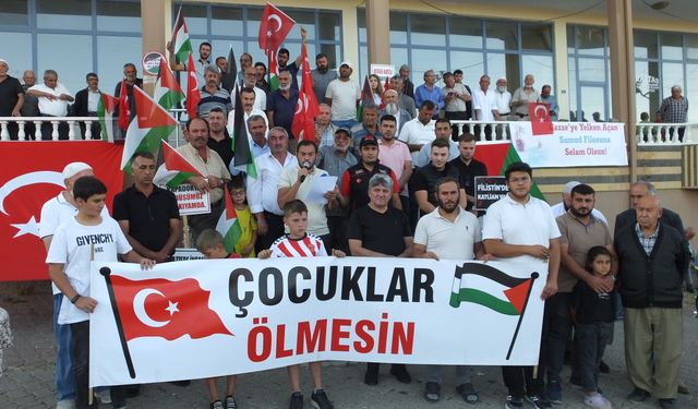 Nevşehir'de köy halkından Filistin ve Küresel Sumud Filosu'na destek eylemi