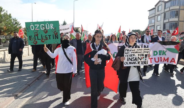 Nevşehir'de Gazze'ye destek yürüyüşü düzenlendi