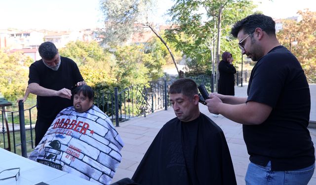 Nevşehir'de özel bireylerin saç ve sakal bakımı yapıldı