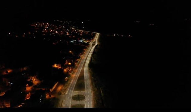 Gölova'da çevre yolunda aydınlatma çalışması yapıldı