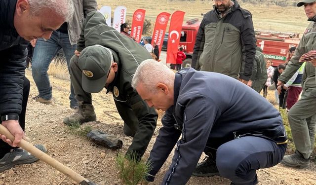 Karaman'da şehitler için fidan dikildi