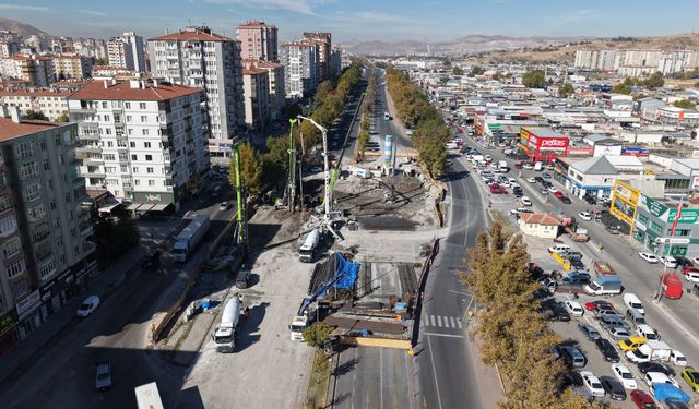 Kayseri'de 'DSİ-Yeni Sanayi Katlı Kavşak Projesi'nde çalışmalar sürüyor