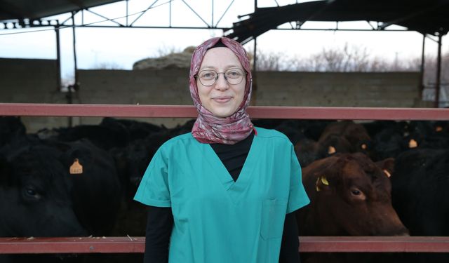 Genç kadın veteriner devlet desteğiyle hayvancılığa başladı