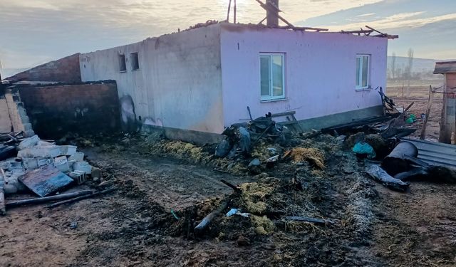 Hüyük'te müstakil ev ile araç yandı