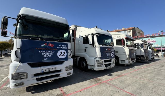 Karaman'dan Gazze'ye 6 tır gıda malzemesi gönderildi