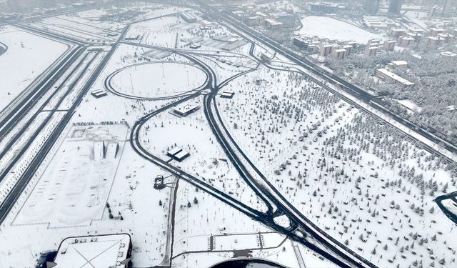 Kayseri'de kar ve sis manzaraları dronla görüntülendi