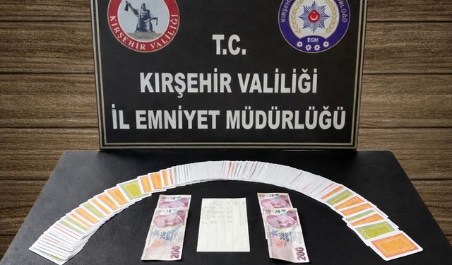 Kırşehir'de kumar oynayan 4 kişiye 46 bin 416 lira ceza kesildi