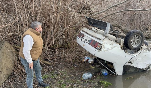 Yozgat'ta dere yatağına devrilen otomobilin sürücüsü yaralandı