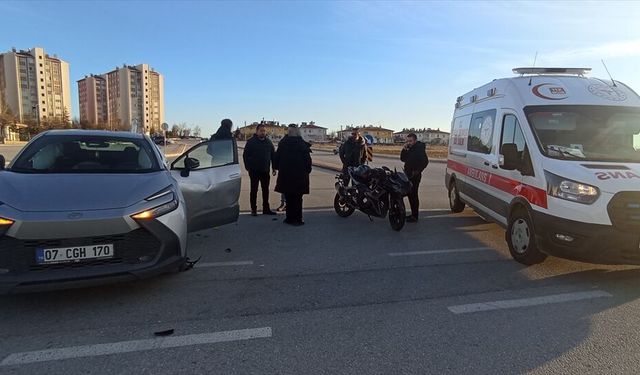 Karaman'da cip ile motosikletin çarpıştığı kazada bir kişi yaralandı