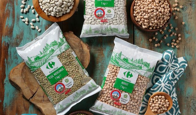 Kayseri'nin yerel bakliyat ürünleri CarrefourSA'da satışa sunuldu