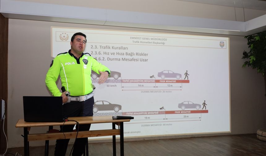 Orta'da öğrencilere trafik eğitimi verildi