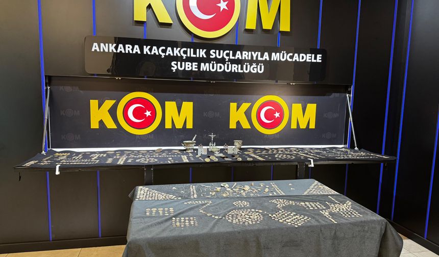 Ankara'da tarihi eser niteliği taşıyan 1624 sikke ve 126 obje ele geçirildi