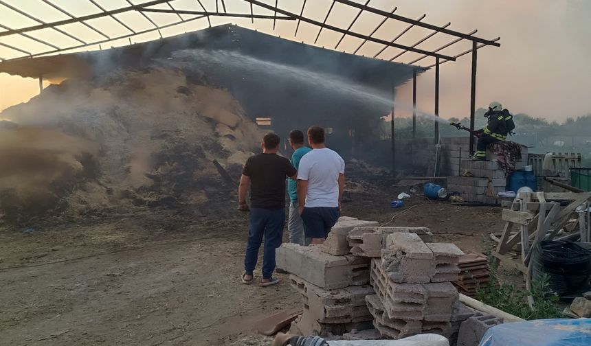 Konya'daki ahır ve samanlık yangınında 2 kişi yaralandı