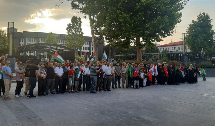 Niğde'de İsrail'in Gazze'ye yönelik saldırıları protesto edildi