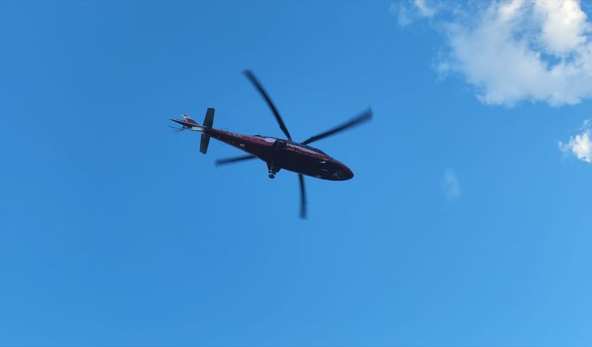 Konya'da hava ambulansı beyin kanaması geçiren hasta için havalandı