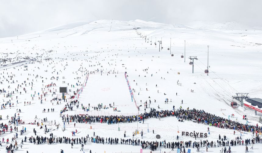 Erciyes'te hafta sonu yoğunluğu yaşanıyor