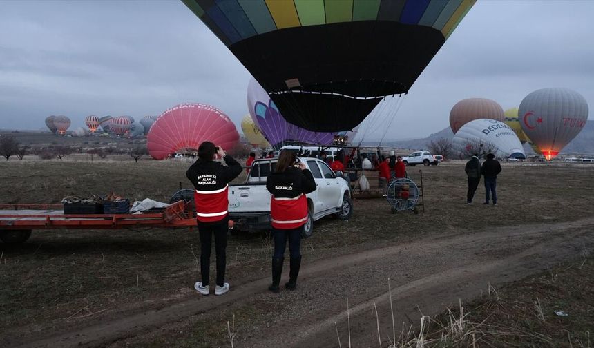 Kapadokya Alan Başkanlığı ekipleri, sıcak hava balonlarının kalkış ve iniş alanlarını denetledi
