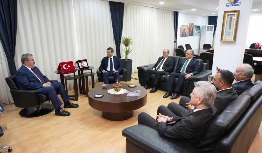 KKTC Dışişleri Bakanı Ertuğruloğlu, BBP Genel Başkanı Destici'yi kabul etti