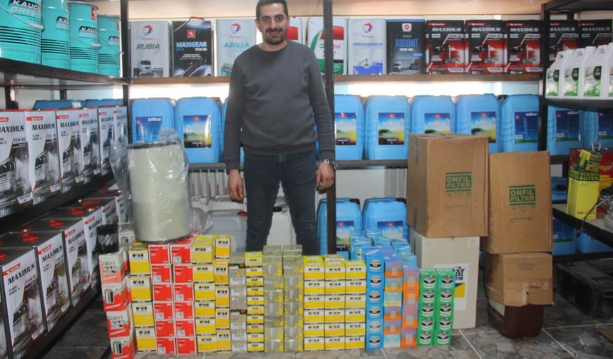 Zara Belediyesinin iş makinelerine malzeme desteği