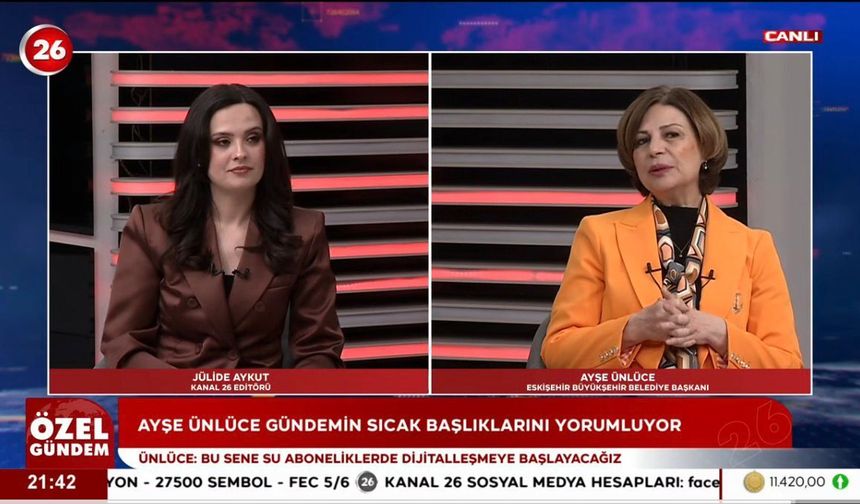 Ayşe Ünlüce Kanal 26 ekranlarından müjdeyi duyurdu
